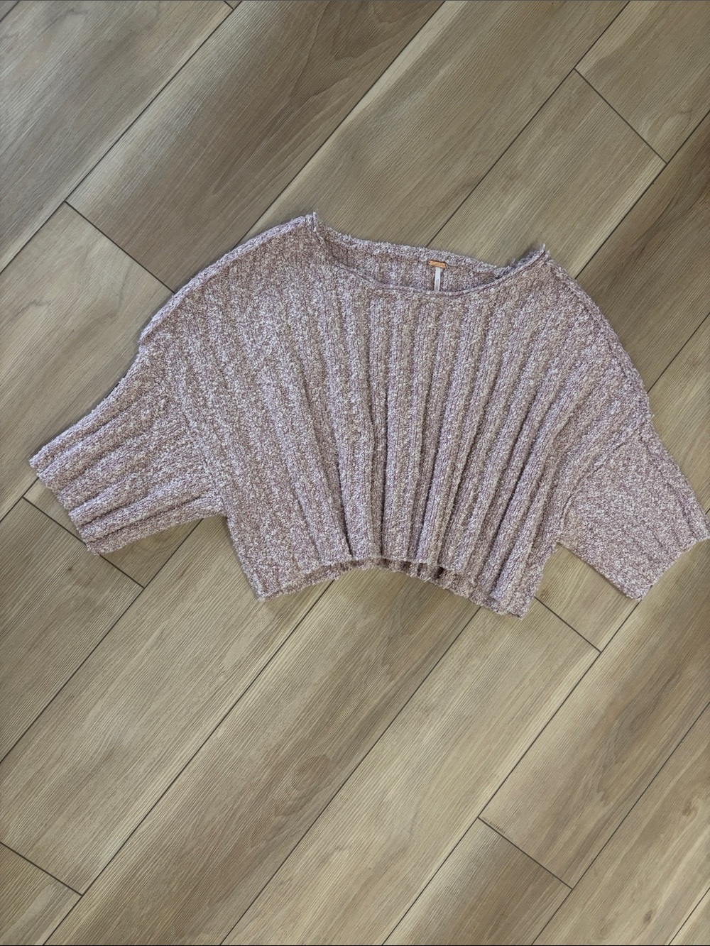 Free People Cropped Ribbed Pullover - Blush